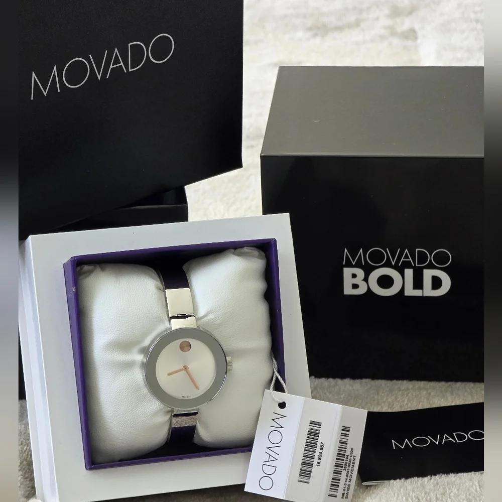 CYBER MONDAY ⌚️NWT Women's Movado Bold 34mm Bangle Bracelet Watch⌚️ Christmas!